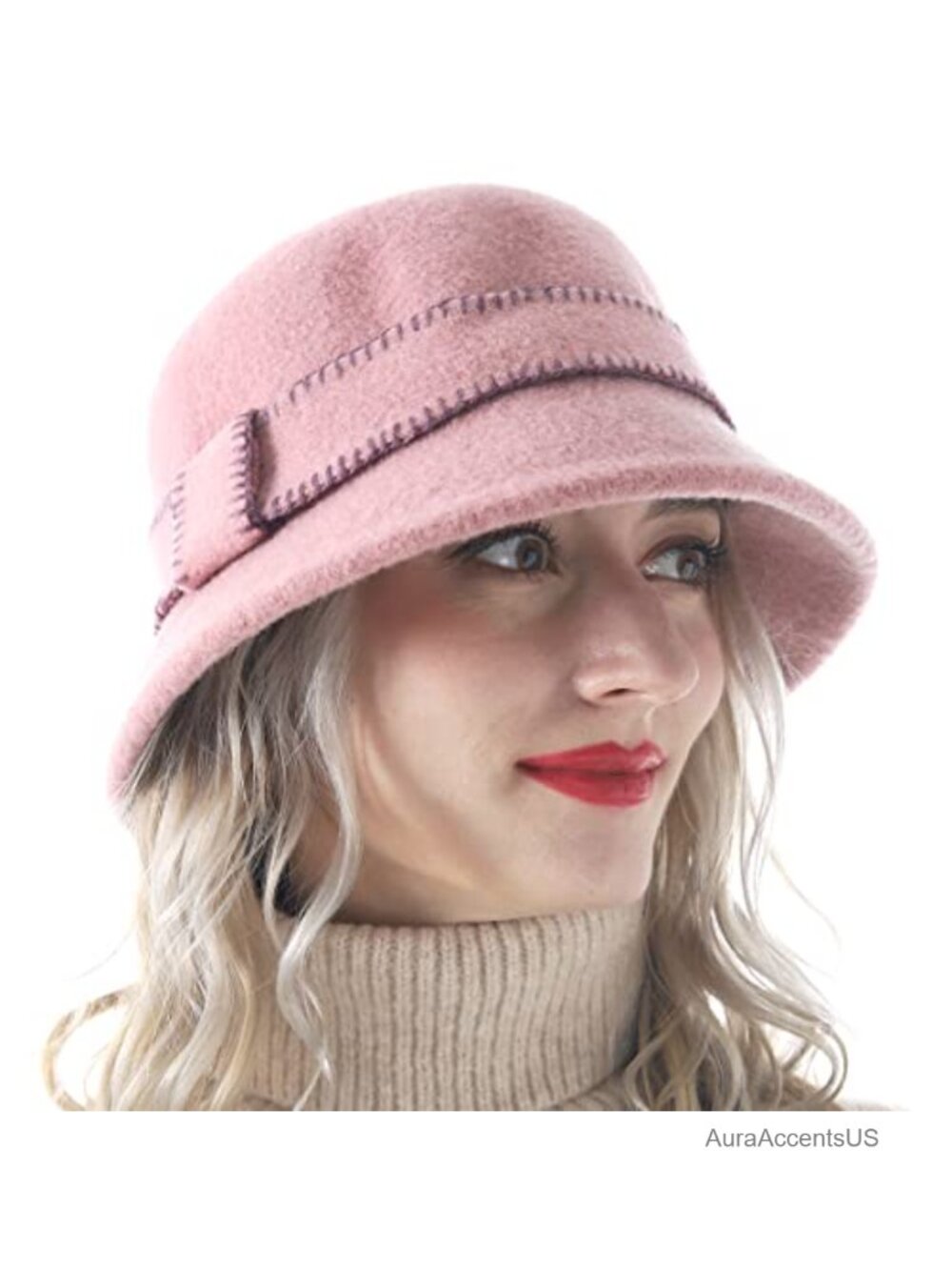 Wool Bucket Hat Vintage Cloche Bowler Adjustable Winter Hat